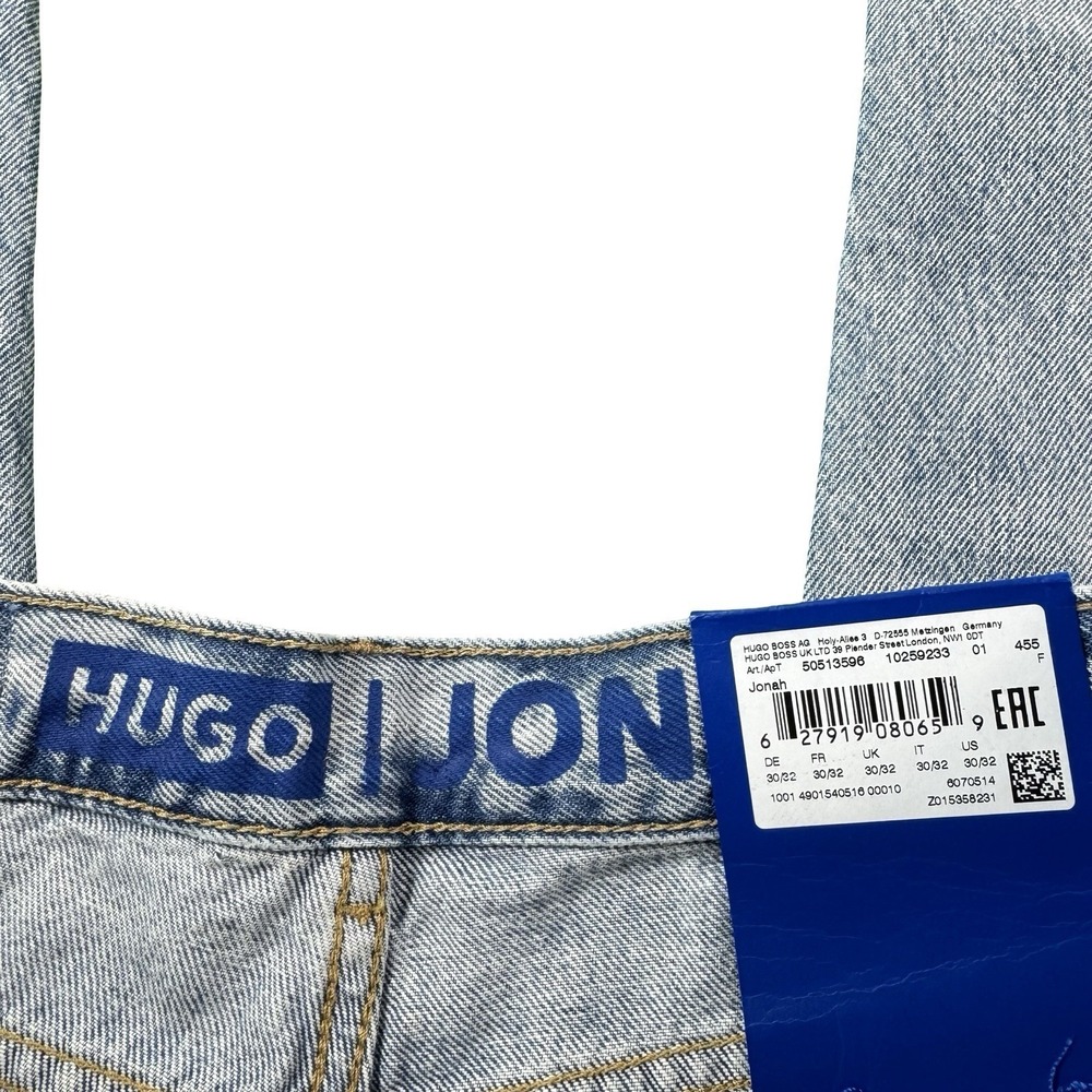 Hugo Boss Jonah Lightwash Mens Button Fly Jeans Size 30X32 Straight NWT - Picture 2 of 7